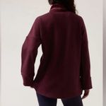 Athleta  Cozy Karma Funnel Neck Spiced Cabernet Pullover Sweatshirt Size Small Photo 2