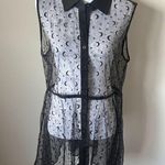 Hot Topic  Women's Black Sheer Goth Moon Print Nylon Large Photo 1