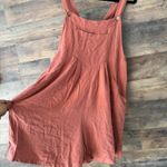 NWT Linen Blend Overall Romper Pink Size M Photo 3