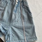 ZARA  paper bag ribcage shorts Light wash women’s size 00 NWT High rise Photo 8
