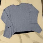 J.Jill Reversible Knit Long Sleeve Dipped Hem Sweater Women's Large Blue Preppy Photo 3