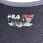 FILA  racerback tank top built-in shelf bra black & multicolored geometric print Photo 5