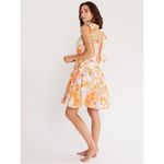 MILLIE Orange Floral Tie Shoulder 100% Cotton Square Neckline Kiara Dress sz XL Photo 1