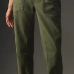 Pilcro  Anthropologie The Wanderer Olive Green‎ Utility Style Crop Pants Size 25 Photo 0