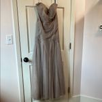 Jenny Yoo  Collection Ava Taupe Strapless Tulle Dress - Size 8 / Medium (Approx.) Photo 1