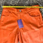 Ralph Lauren Purple Label Vintage 12 Bright Orange Leather High Rise Jeans Pants Photo 10
