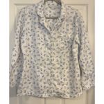 Eileen West Pajama Set Sz Small Top & Pants White Floral Cottagecore Grannycore Photo 1