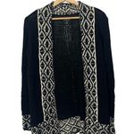 Lucky Brand Novelty Stitch Western Print Black & White Open Front Cardigan S Photo 0