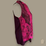 Maurice's  Burgundy & Hot Pink Floral Lace Sleeveless Top - Women’s M Photo 2