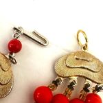 Orange gold tone and black multi strand vintage necklace Photo 7