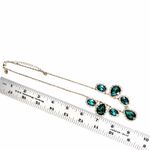 2028 Gold Tone Emerald Green Crystal Drop Necklace Photo 6