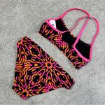 Adidas Women’s Kaleidoscope Open Scop Two Piece Swimsuit Beach Pink Orange S Photo 3