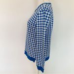 Talbots EUC Port Blue Gingham Print Crew Neck Sweatshirt Size S Photo 6