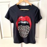 Prince Peter Collection black leopard tongue short sleeved graphic T shirt Photo 12