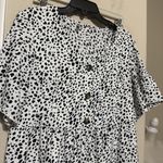 Dalmatian Tiered Polka Dot Mini Dress Spotted Black White Sz Small Spring Fun Photo 3