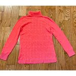 Talbots  pink cableknit turtleneck button cuff sweater sml Photo 1