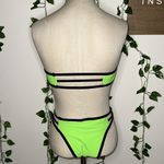 Kendall + Kylie  Halter Removable Strap Strapless Green Bikini Photo 2