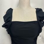 Charmo Women’s Ruffle One Piece Bathing Suit Black Tie Back Ruched Medium NWT Photo 5