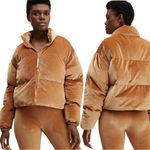 Fabletics  Wander Velour Light Honey Cropped Puffer Jacket Photo 1