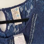 Free People Nwt ‎ blue sheer lace beaded bell sleeve witchy dress Photo 3