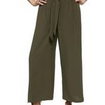 Mango Bow Culottes Ankle Pants Khaki Green XS Photo 1