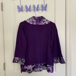 Dress Barn EUC  women’s purple gray‎ black layered knit collared dressy top large Photo 5