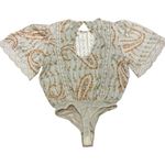 Free People NWOT Bali Tate Bodysuit Floral Top Tapioca Boho Chic Crochet XS Photo 4