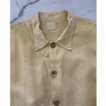 Blue Fish Vintage Linen Button Up Tunic 1999 Shirt Lagenlook Butter Yellow XXL Size 2X Photo 7
