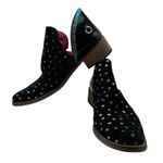 Chanii B Zippette Black Foil Star Ankle Boot Suede Blue Purple Green Bootie 36 Size 5.5 Photo 1