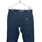 BKE Women's Jeans Alec Straight Leg Stretch Distressed Dark Wash Denim Black 28 Photo 3