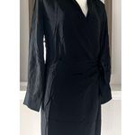 Vince Long Sleeve Wrap Shirt Dress, Long Sleeve in Black Size L EXCELLENT! Photo 5