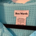Vintage Bon Worth 3/4 Sleeve Turquoise Blouse Blue Photo 3
