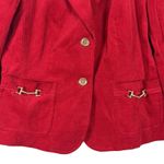 Talbots  Corduroy Blazer Womens 14P Red Gold Stretch Cotton Old Money Equestrian Photo 2