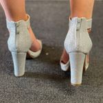 Top Moda Silver Shimmery Chunky Heel Sandal Photo 4