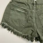 Free People Shorts Denim Loving Good Vibrations Cutoff Button Fly Olive Green Photo 7