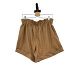 Abercrombie & Fitch  Shorts Faux‎ Vegan Leather High Waist Camel Tan Size Large Photo 5
