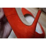 LK Bennett  Floret Suede Pointed Toe Court Heels Pumps Orange EU 36.5 US 6 Photo 12