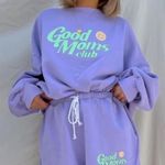 Sun Peony Coconut Good Moms Club Sweatshirt Sz L Purple Size L Photo 6