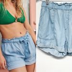 Aerie  Chambray Denim Jean Look Camp High Waisted Paper bag Shorts Small Photo 1