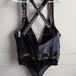 Free People NWOT INITMATELY  Granite Combo Sweet Thing Printed Bodysuit Photo 3