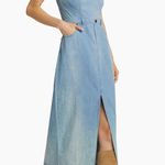 Free People Picture Perfect Ombré Denim Strapless Midi-Dress Photo 4