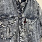 Levi's  Blue Denim Acid Wash Button Down Shirt 80s 90s Small Grunge Photo 3