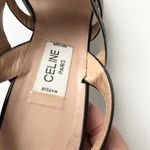 CELINE  Black Leather Strappy Heeled Sandals Size 37 IT 7 US Photo 9