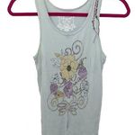 new Project e Vintage ❃ Floral Graphic Tank ❃ Baby Blue with Embroidery ❃ Large Photo 0