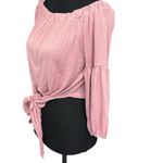 l*space L* Malibu Off Shoulder Tie Front Cropped Banded Top Women's Size Small Photo 3