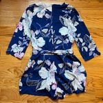 Yumi Kim blue floral print romper size small Photo 1