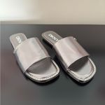 DKNY by Donna Karen Metallic Silver And Rhinestone Slide On Sandals Size 8 Photo 5