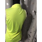 Adidas  Small S NEON yellow striped sleeveless top tank partial zip Golf active Photo 1