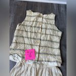 VTG POSITIVE ATTITUDE Pantsuit Set Tank Top Pattern Yellow Boho Size S M Size 10 Photo 9