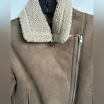 Zara Basic Outerwear Tan Jacket with Shearling Collar Photo 1